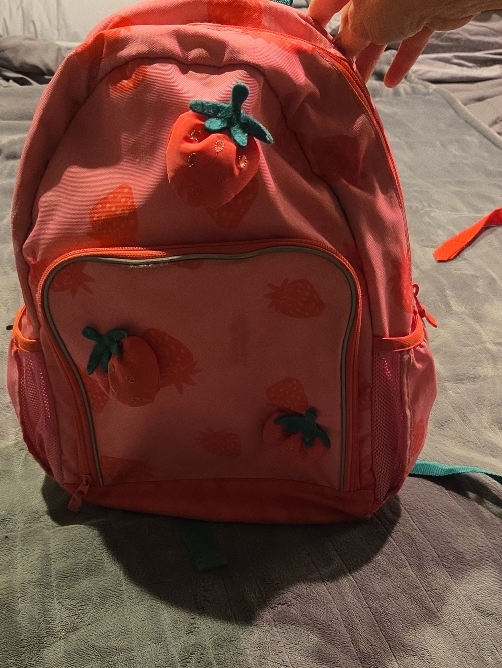 Source Unknown Pink Strawberry Kids Backpack with Plush Fruit Accents